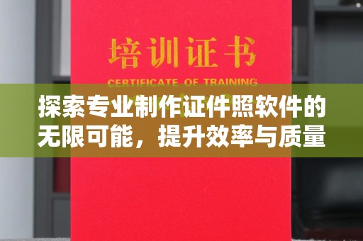 泾川探索专业制作证件照软件的无限可能，提升效率与质量