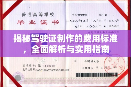 泾川揭秘驾驶证制作的费用标准，全面解析与实用指南